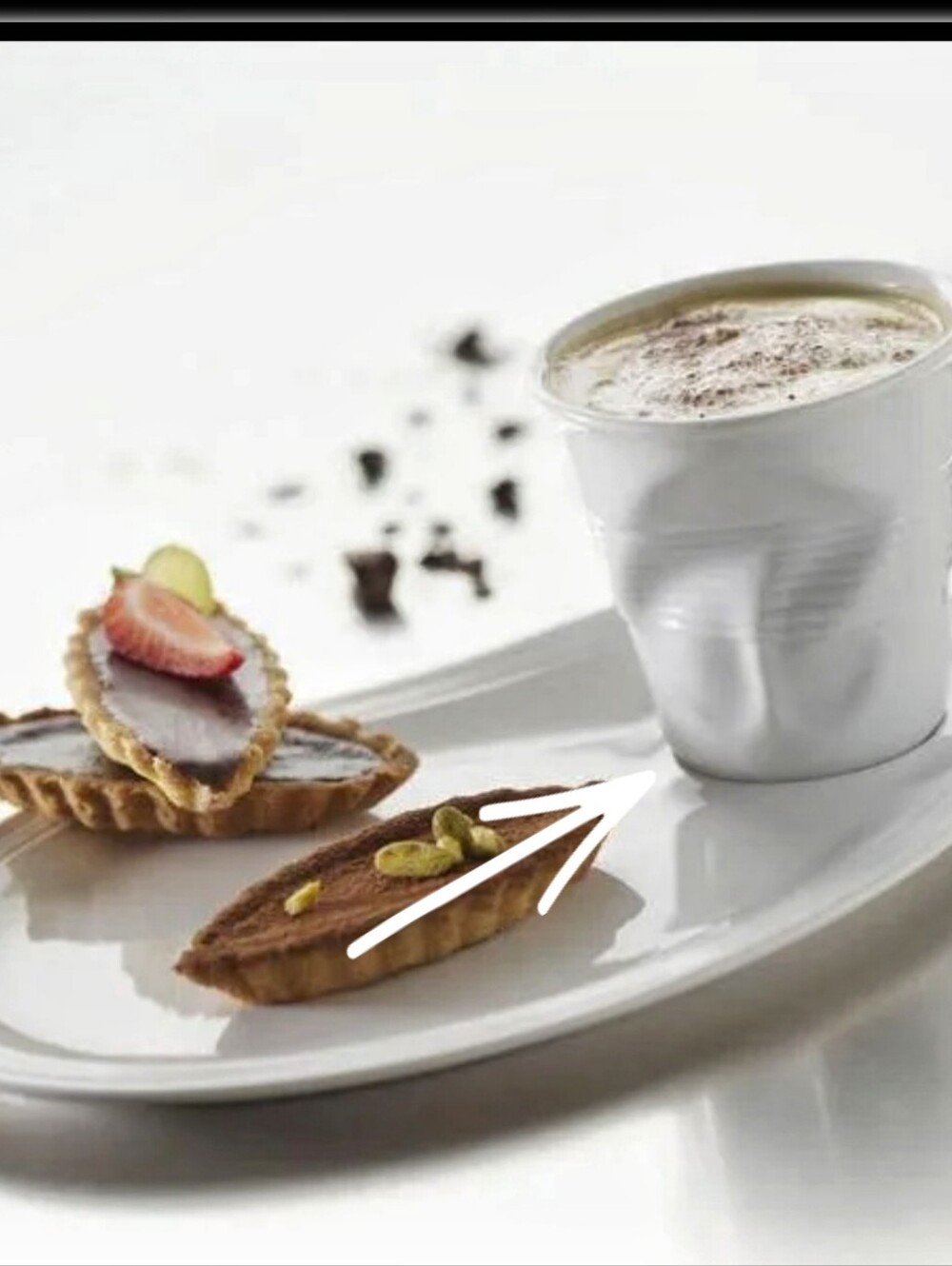 Revol France Crumpled Tumbler Porcelain Solo Style Cappuccino Cups White 2 Set